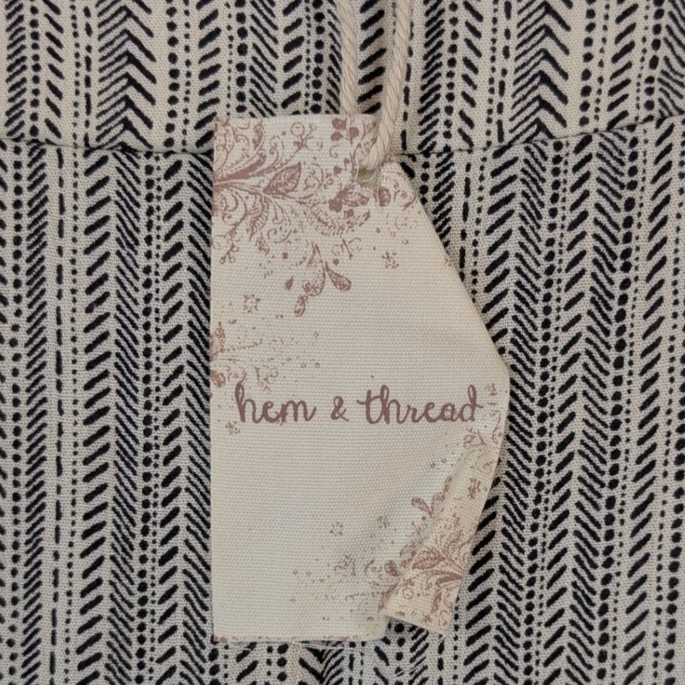 Hem & Thread Womens Small Black White Chevron‎ Print Lined Maxi Skirt Boho Indie - Picture 2 of 8